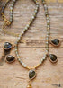 Boho Necklace, Labradorite, Rhinestone